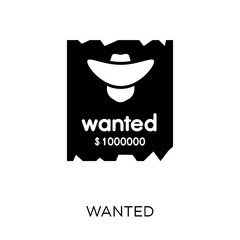 Wanted icon. Wanted symbol design from Desert collection.