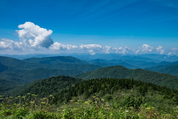 clouds over mountains