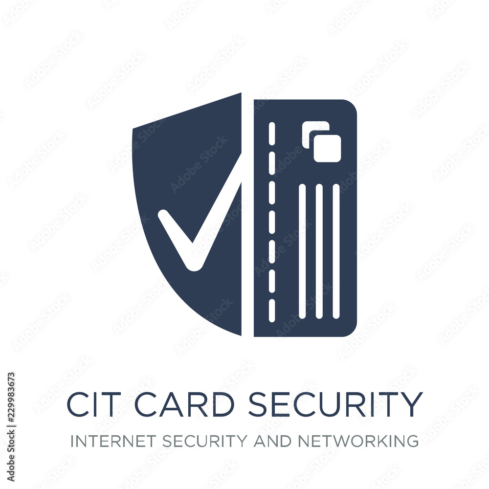 Poster credit card security icon. trendy flat vector credit card security icon on white background from int
