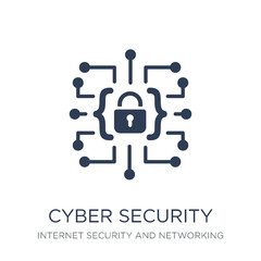 Cyber security icon. Trendy flat vector Cyber security icon on white background from Internet Security and Networking collection