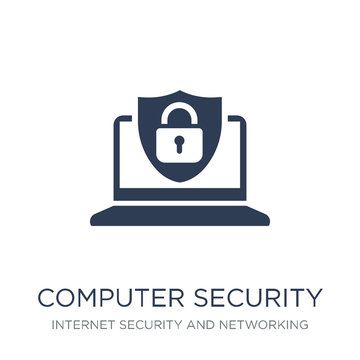 Computer security icon. Trendy flat vector Computer security icon on white background from Internet Security and Networking collection