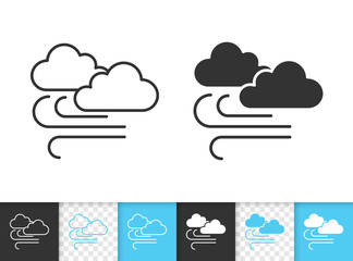 Cloud simple black line vector icon