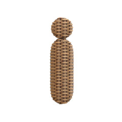 Wicker letter I - Small 3d rattan font - Decoration, design or craftsmanship concept