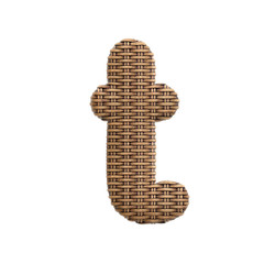 Wicker letter T - Lower-case 3d rattan font - Decoration, design or craftsmanship concept