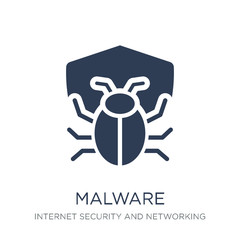 Malware icon. Trendy flat vector Malware icon on white background from Internet Security and Networking collection