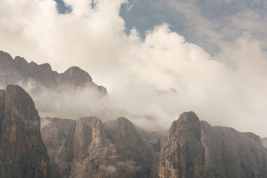 Wolken am Sella Stock