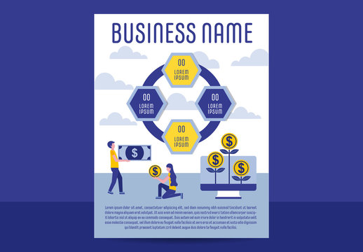 Blue and Yellow Business Infographic for Financial Growth