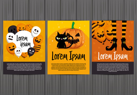 Orange and Black Halloween Party Flyer Template