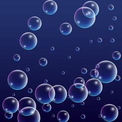 ubble with Hologram Reflection. Set of Realistic Water or Soap Bubbles for Your Design.