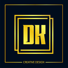 Initial Letter DK Logo Template Design