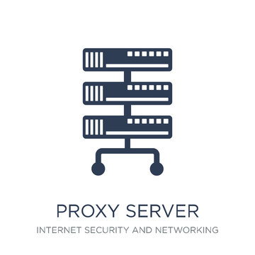 Proxy Server Icon. Trendy Flat Vector Proxy Server Icon On White Background From Internet Security And Networking Collection