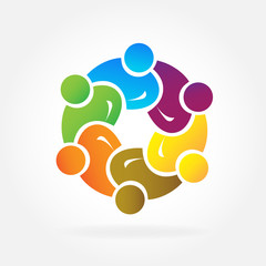 Teamwork business people logo