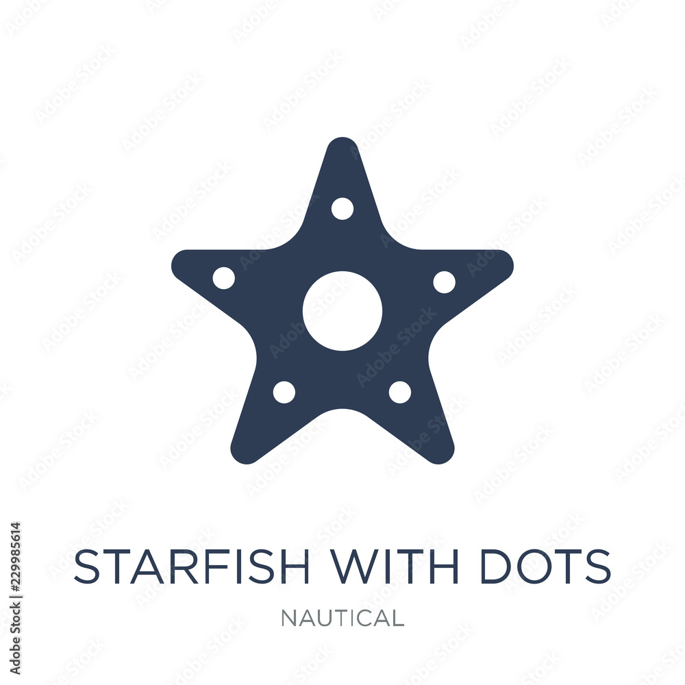 Poster starfish with dots icon. trendy flat vector starfish with dots icon on white background from nautica