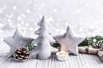 Weihnachten Card Grau