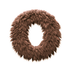 Monster letter O - Upper-case 3d halloween font - Horror, yeti or sasquatch concept