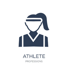 athlete icon. Trendy flat vector athlete icon on white background from Professions collection