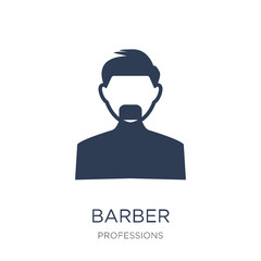 Barber icon. Trendy flat vector Barber icon on white background from Professions collection