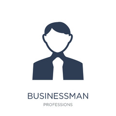 Businessman icon. Trendy flat vector Businessman icon on white background from Professions collection