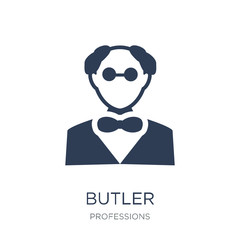 Butler icon. Trendy flat vector Butler icon on white background from Professions collection