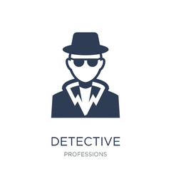 Detective icon. Trendy flat vector Detective icon on white background from Professions collection