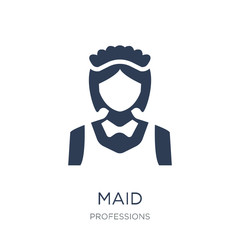 Maid icon. Trendy flat vector Maid icon on white background from Professions collection