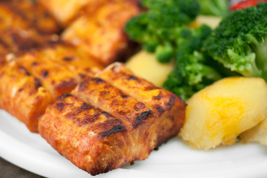 Brazilian fish Surubim barbecue