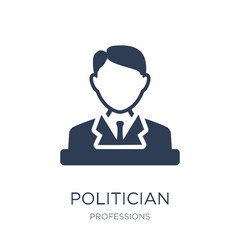 Politician icon. Trendy flat vector Politician icon on white background from Professions collection