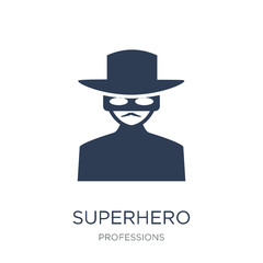 Superhero icon. Trendy flat vector Superhero icon on white background from Professions collection