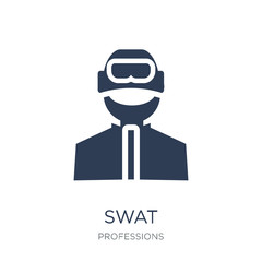 Swat icon. Trendy flat vector Swat icon on white background from Professions collection