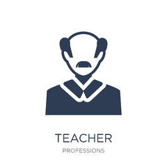 Teacher icon. Trendy flat vector Teacher icon on white background from Professions collection
