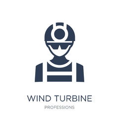 Wind Turbine Technician icon. Trendy flat vector Wind Turbine Technician icon on white background from Professions collection