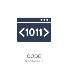 Code icon. Trendy flat vector Code icon on white background from Programming collection