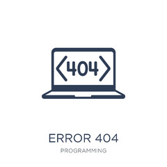 Error 404 icon. Trendy flat vector Error 404 icon on white background from Programming collection