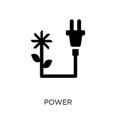 Green power icon. Green power symbol design from Ecology collection.