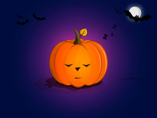 sleeping pumpkin before Halloween