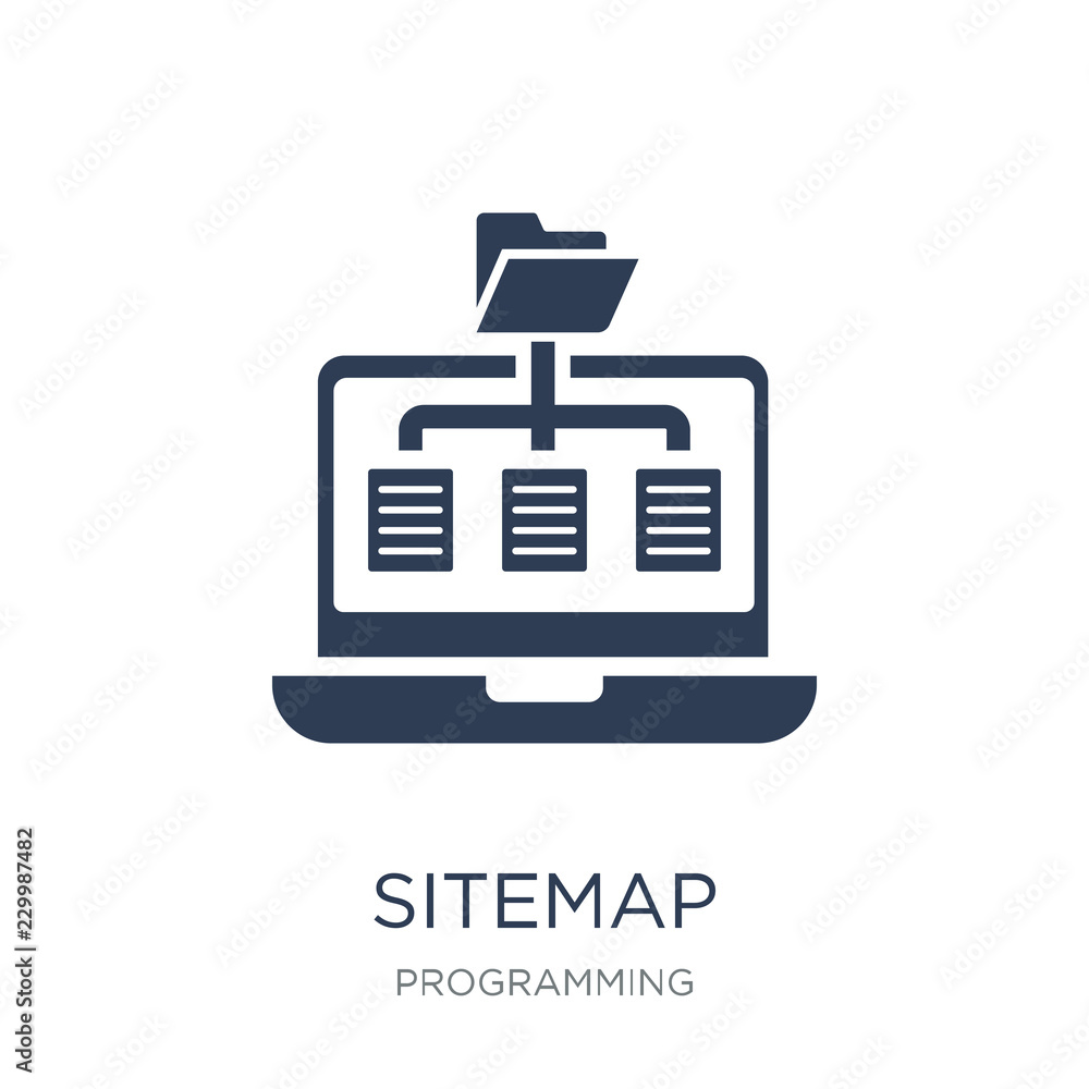 Poster sitemap icon. trendy flat vector sitemap icon on white background from programming collection