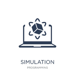 Simulation icon. Trendy flat vector Simulation icon on white background from Programming collection