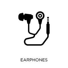 Earphones icon. Earphones symbol design from Electronic devices collection. Simple element vector illustration. Can be used in web and mobile.