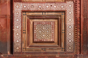 Geometric patterns at Fatehpur Sikri mosque, India