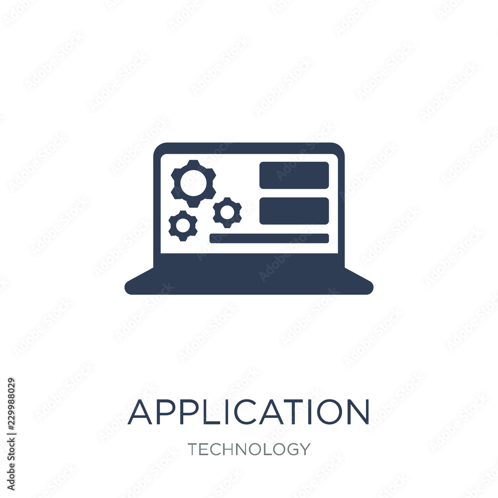 Poster application icon. trendy flat vector application icon on white background from technology collection