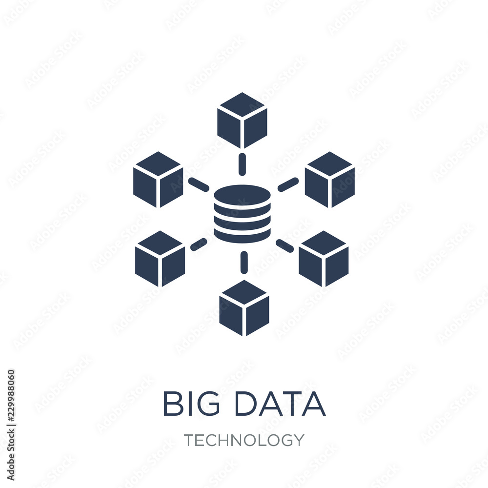 Poster big data icon. trendy flat vector big data icon on white background from technology collection