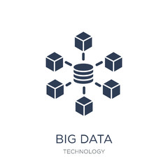Big data icon. Trendy flat vector Big data icon on white background from Technology collection