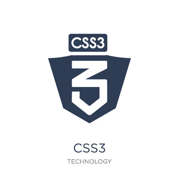 CSS3 icon. Trendy flat vector CSS3 icon on white background from Technology collection