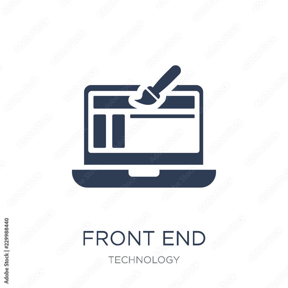Aufkleber front end icon. trendy flat vector front end icon on white background from technology collection
