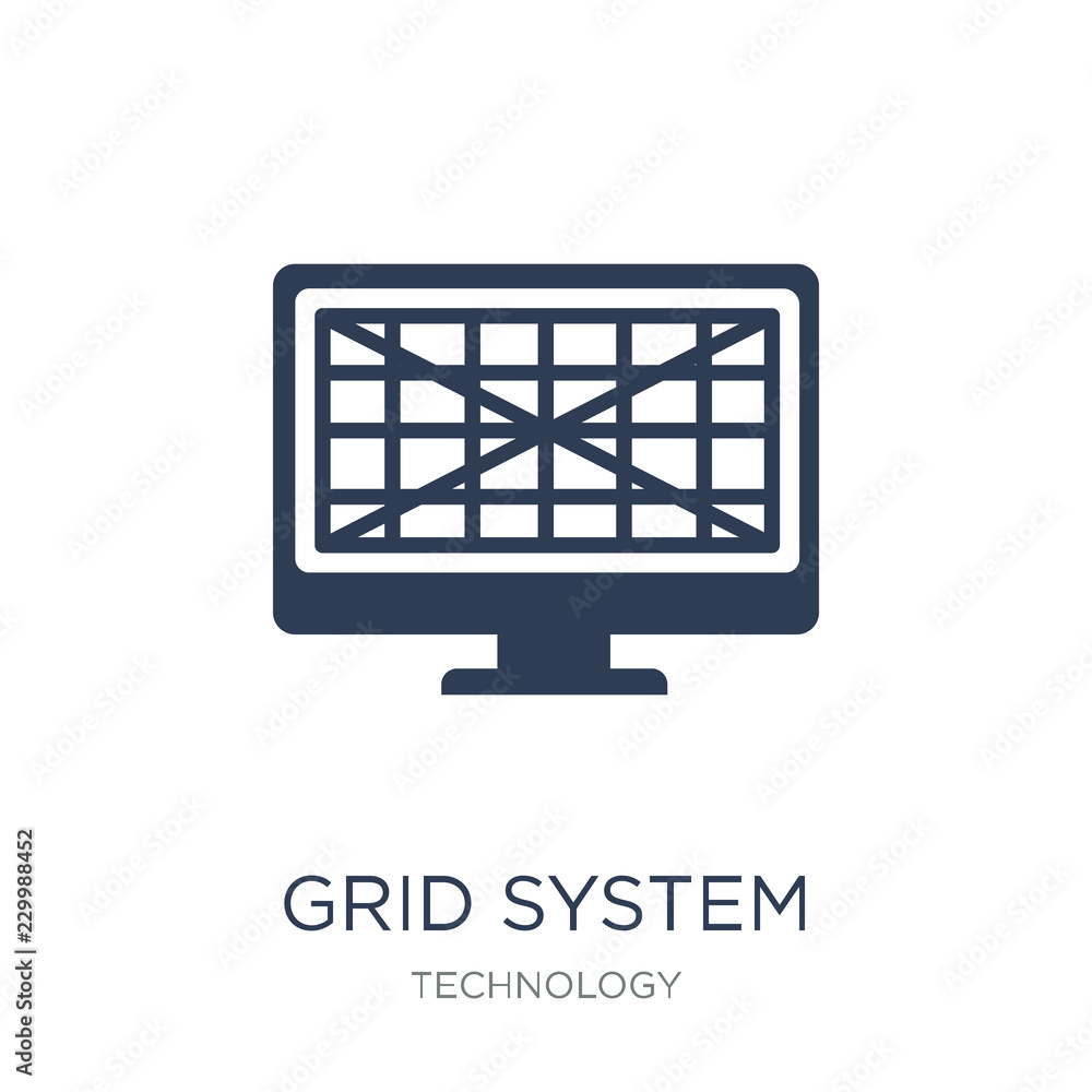 Aufkleber grid system icon. trendy flat vector grid system icon on white background from technology collection