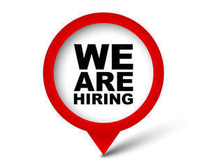 red vector banner we are hiring