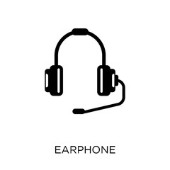 Earphone icon. Earphone symbol design from Entertainment collection. Simple element vector illustration. Can be used in web and mobile.