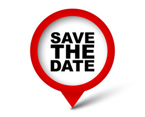 red vector banner save the date