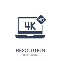 Resolution icon. Trendy flat vector Resolution icon on white background from Technology collection