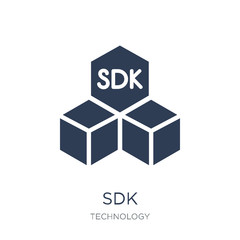 SDK icon. Trendy flat vector SDK icon on white background from Technology collection